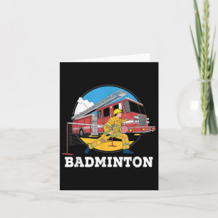 Carte Pompier jouant au badminton Pompier Lutte contre l