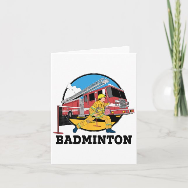 Carte Pompier Jouer Badminton pompier Sp (Devant)