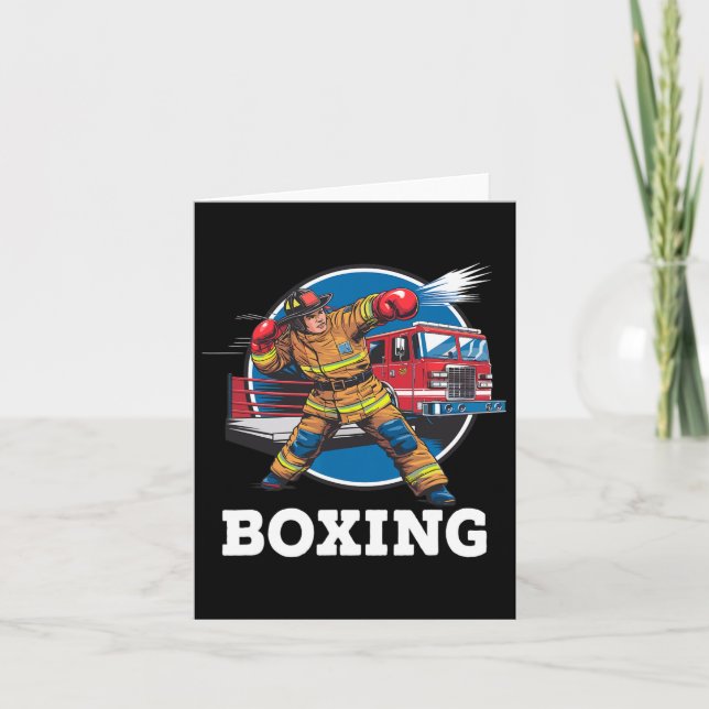 Carte Pompier Jouer Boxe Pompier Sport (Devant)