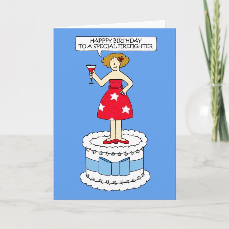 Carte Pompier Joyeux Anniversaire Humour Zazzle Fr
