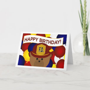 Carte Pompier - Joyeux héros des pompiers d'anniversaire