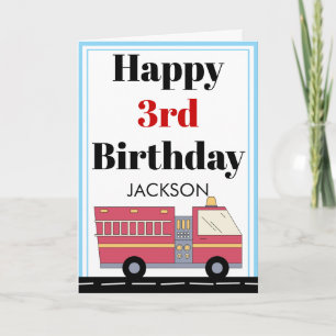 Carte Pompier rouge Alarme Camion Fournitures d'annivers