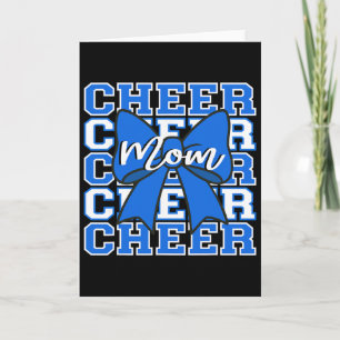 Carte Pompom de cheer maman jour de match bleu Cheerlead