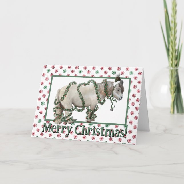 Carte Poney de Noël (Devant)