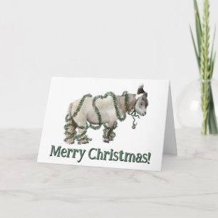 Carte poney de Noël