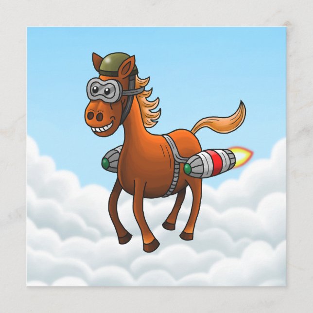Carte Poney Fusée Volant (Devant)