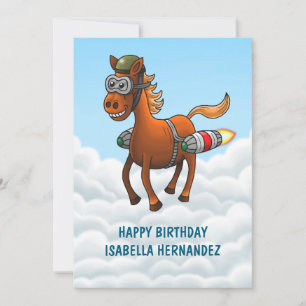 Carte Poney Fusée Volant