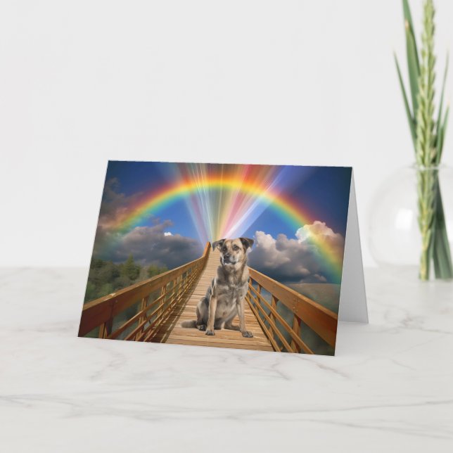 Carte Pont arc-en-ciel Mémorial pour animaux Perte Perso (Devant)