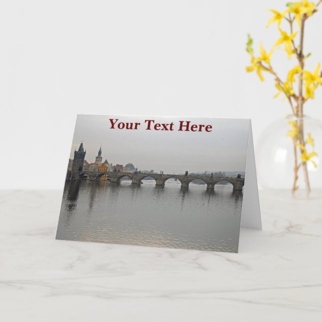 Carte Pont Charles Customisable (Fleur jaune)