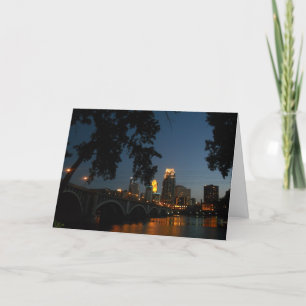 Carte Pont de pierre et Minneapolis à la nuit #1 Congra
