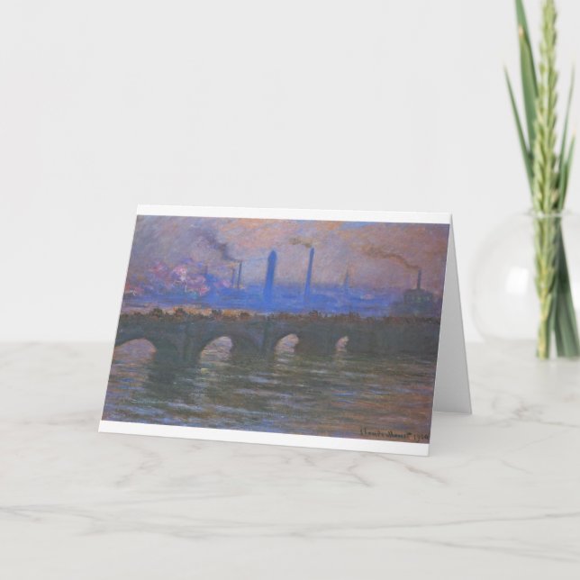 Carte Pont de Waterloo, temps obscurci par Claude Monet (Devant)