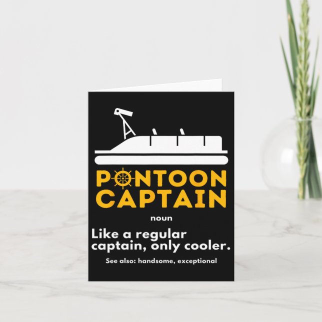Carte Ponton Capitaine Définition - Drôle Pontooning Bat (Devant)