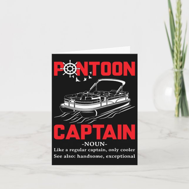 Carte Ponton Capitaine Définition Funny Pontoon Bateau B (Devant)