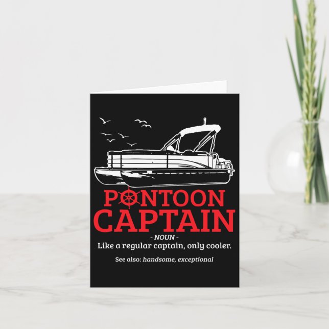 Carte Ponton Capitaine Définition Funny Pontoon Bateau B (Devant)
