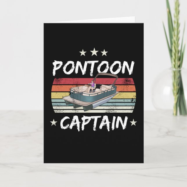 Carte Pontoon Capitaine Bateau Pontooning Cadeau (Devant)