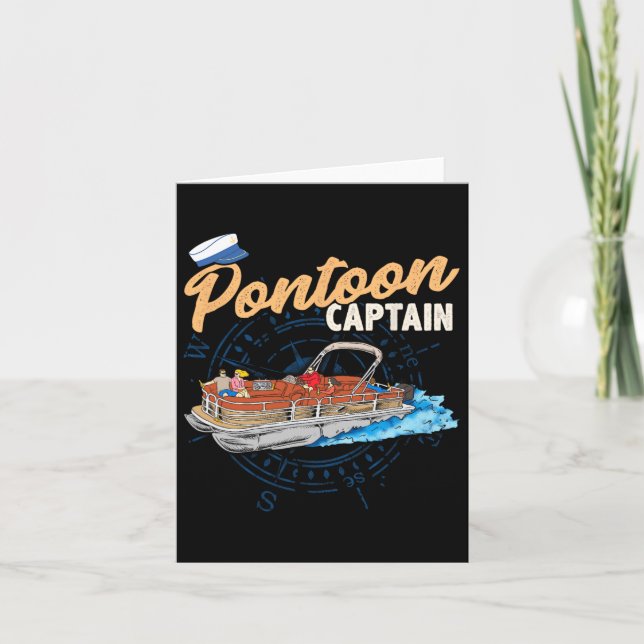 Carte Pontoon Capitaine Tee - shirt Funny Pontoon Bateau (Devant)