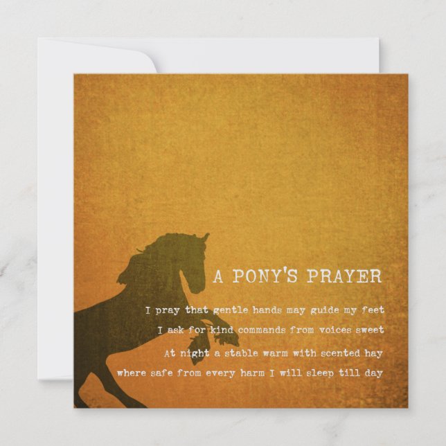 carte PONY PRAYER 5,25 x 5,25 (Devant)