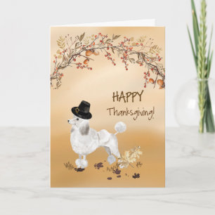 Carte Poodle blanc Drôle Pèlerin Casquette Thanksgiving
