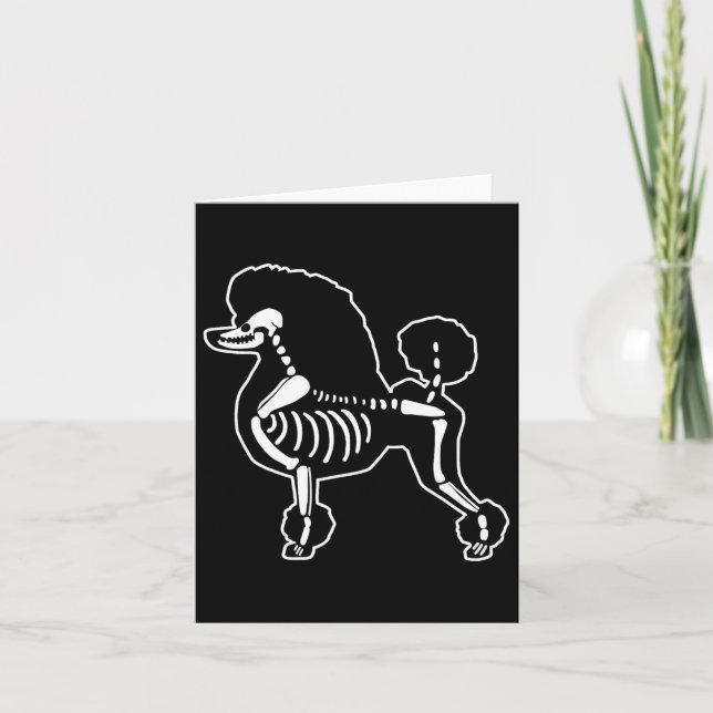 Carte Poodle Chien Squelette Halloween Doodle Chiens Lov (Devant)
