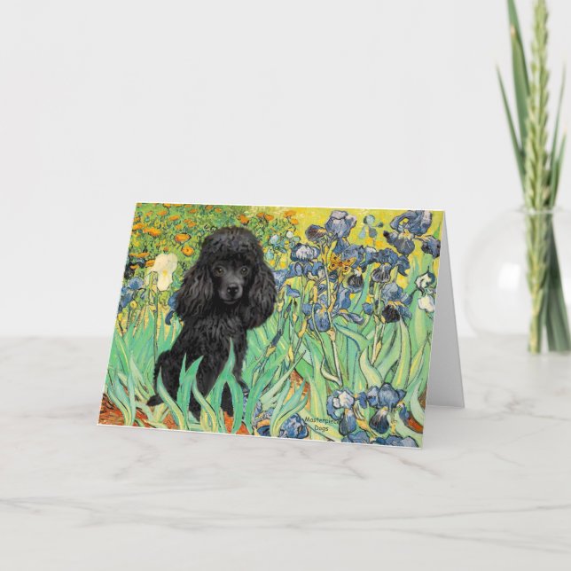 Carte Poodle (noir 1) - Irises (Devant)