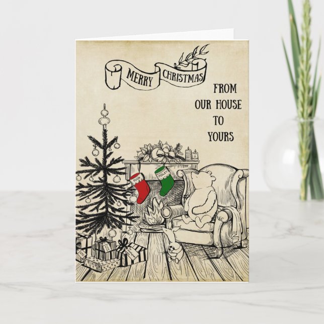 Carte Pooh et Piglet - Joyeux Noël (Devant)