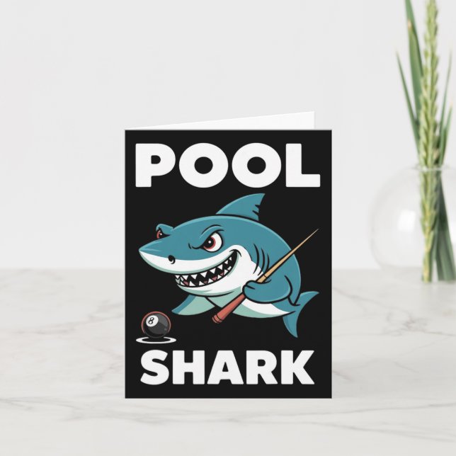 Carte Pool Shark Snooker Joueur Funny Billard (Devant)