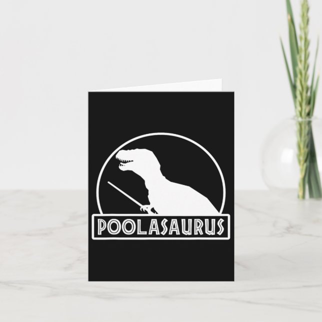 Carte Poolasaurus Joueur de billard Dinosaure Snooker Hu (Devant)