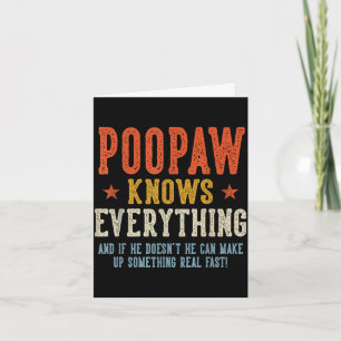Carte Poopaw sait tout fête des pères rétro vintage