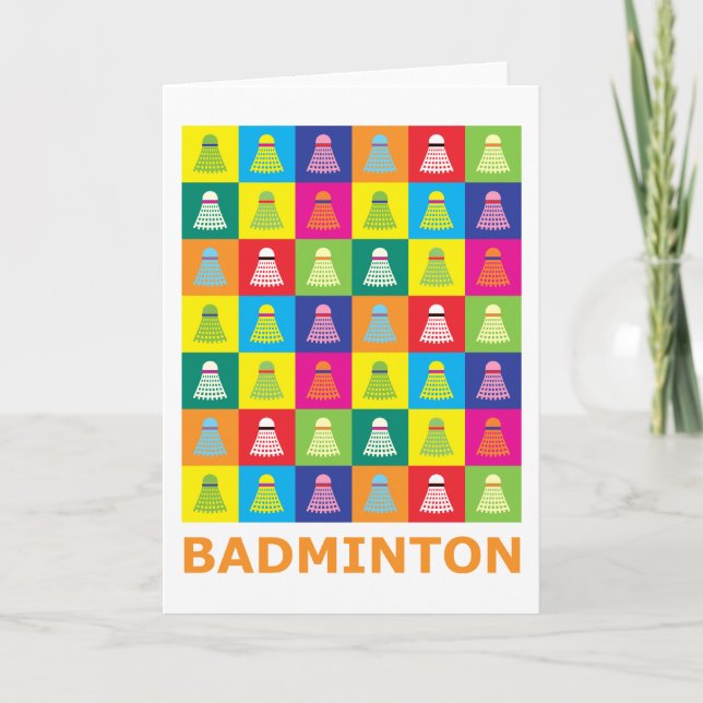 Carte Pop Art Badminton (Devant)