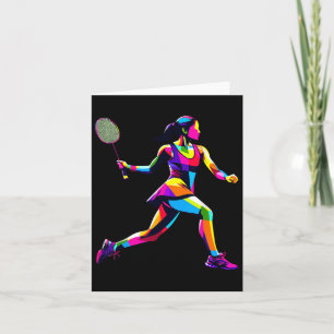 Carte Pop Art Badminton Player Shutter Femmes Badmintone