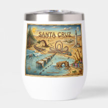 Carte pop art de Santa Cruz – Repère côtier audaci
