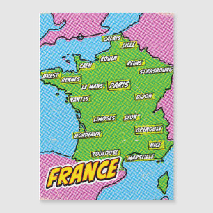Carte Pop Art Illustrated France