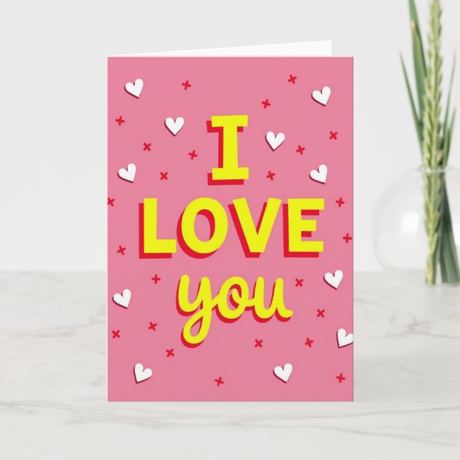 Carte Pop Art « Je t'aime » (Devant)