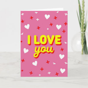 Carte Pop Art « Je t'aime » en gras