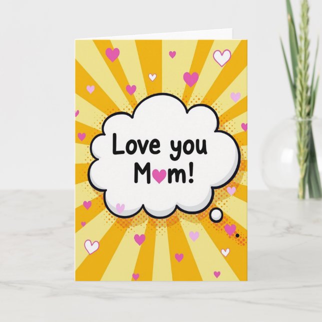 Carte Pop Art « Je t'aime Maman » (Devant)