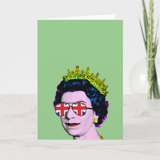 Carte Pop Art Moderne Amusant Sa Majesté la Reine avec d