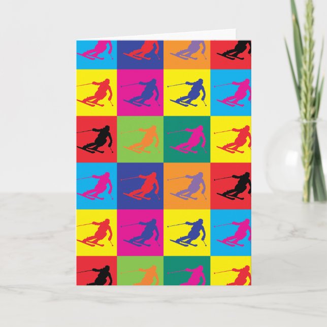 Carte Pop Art Skiing (Devant)