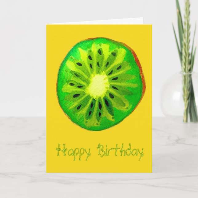 Carte Pop art vif kiwi fruit anniversaire (Devant)