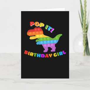 Carte Pop It Dot Day T-Rex Anniversaire Fille