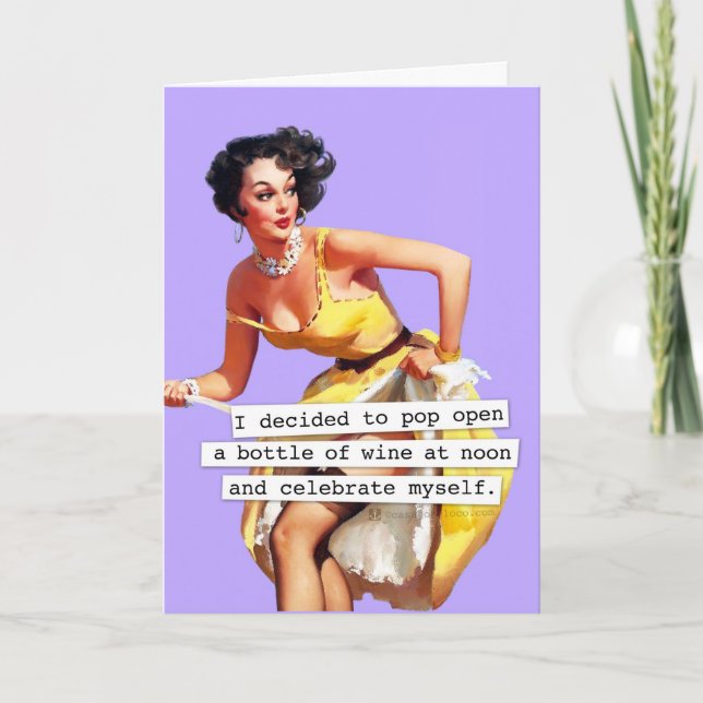 Carte Pop Ouvrir une bouteille de vin Anniversaire (Devant)