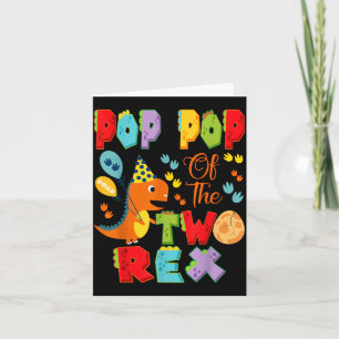 Carte Pop Pop du garçon de 2 ans de The Two Rex dinosaur