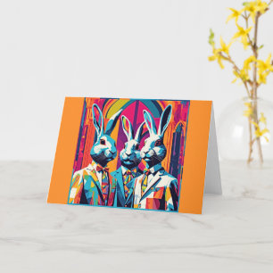 Carte PopArt Bunnies Pâques