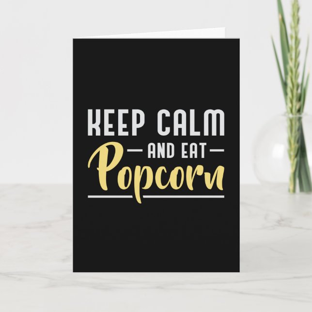 Carte Popcorn Day Cinema Movie Snack Conserver le calme  (Devant)