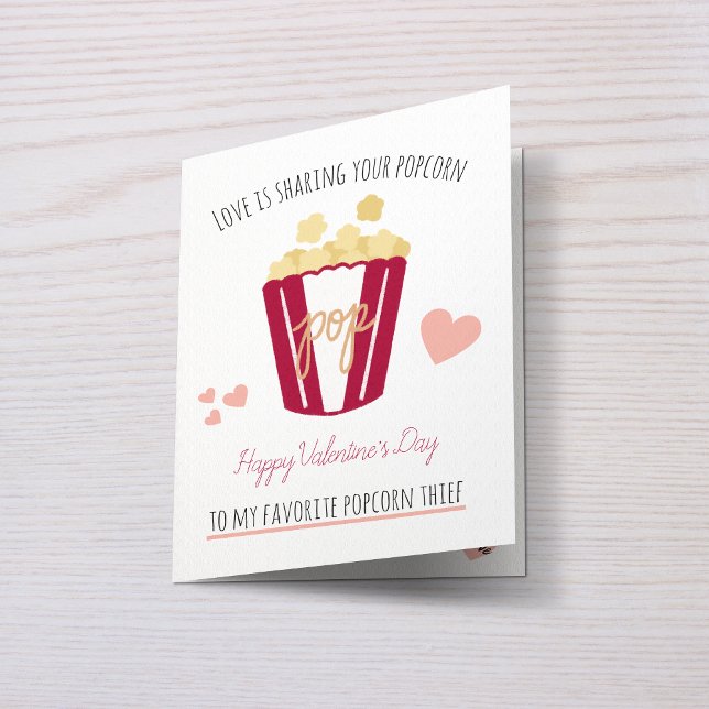 Carte Popcorn de la Saint-Valentin personnalisé d'amour (Créateur téléchargé)
