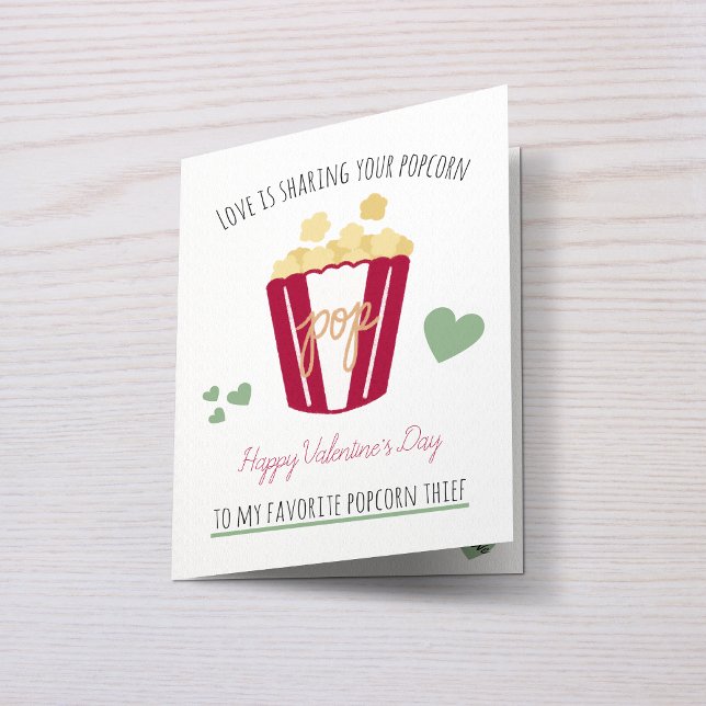 Carte Popcorn personnalisé de la Saint-Valentin amour (Créateur téléchargé)