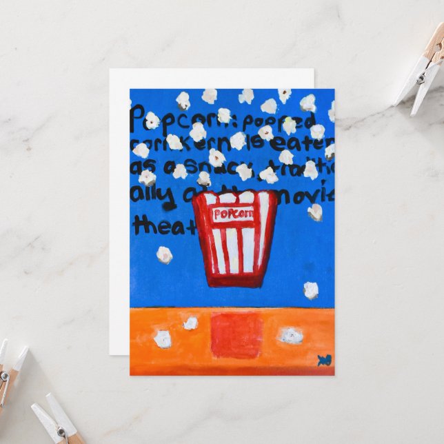 Carte Popcorn Up in the Air (Devant/Arrière en situation)