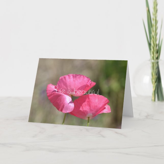 Carte Poppies roses (Devant)