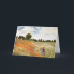 Carte Poppies rouges en floraison - Claude Monet<br><div class="desc">Claude Monet tableau de chef-d'oeuvre de femmes marchant dans le champ des Poppies rouges</div>