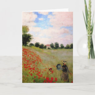 Carte Poppies rouges par Monet - Poppy Field Parasol Fem