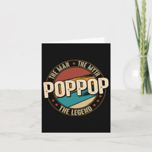 Carte Poppop Man Myth Légende Drôle Fête des pères Poppo